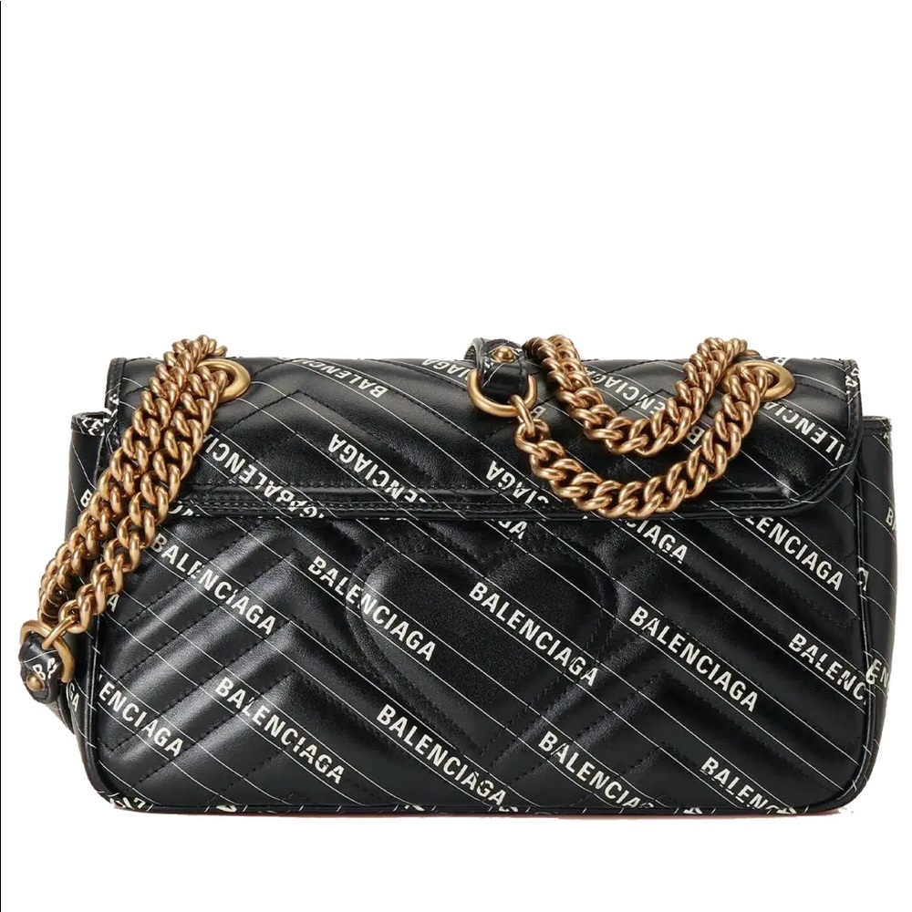 Gucci Hacker Project Limited Edition Balenciaga Print Leather Marmont GG Bag - Picture 3 of 15